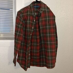 Ralph Lauren Plaid Flannel Button Down Shirt‎ Mens Small Red Long Sleeve